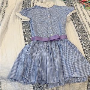 Ralph Lauren Blue Plaid Button Down Girls Dress